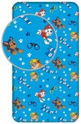 Lenzuolo con angoli per bambini blu in cotone per letto singolo 90x200 cm Paw Patrol – Jerry Fabrics