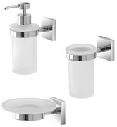 Set accessori a muro 3 pezzi in acciaio cromato e viti incluse Easy