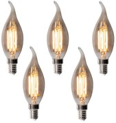 Set di 5 lampadine LED E14 dimmerabili BXS35 fumé 4W 300 lm 2200K