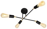 Lampadario a plafone ROSETTE 4xE27/15W/230V nero/dorato