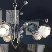 Lampadario Moderno Lampadario Moderno Diamante 5x E14 Ø60cm grigio paralume grigio 5x E14 Ø60cm