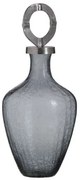 Vaso Cristallo Grigio Metallo Argento 23 x 23 x 47 cm