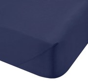 Lenzuolo con angoli blu scuro in percalle di cotone 185x200 cm Cotton Percale – Bianca