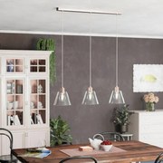 Lampadario Moderno Copley oro paralume trasparente 3x E27 EGLO