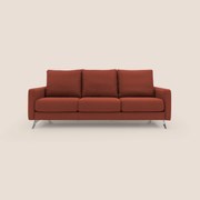 Klimt divano con 3 sedute allungabili e schienali in piuma d'oca in tessuto smacchiabile T05 rosso