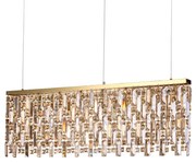 Lampadario Classico Elisir Metallo-Cristallo Ottone 8 Luci G9 3W 3000K