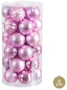 Palle di Natale Rosa Plastica Ø 6 cm (30 Unità)