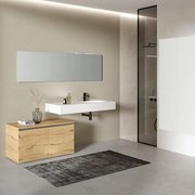 Mobile da bagno sotto lavabo Barrik marrone L 100 x H 53 x P 46 cm 2 ante, lavabo non incluso