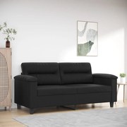 Divano A 2 Posti Nero 140 Cm İn Similpelle /