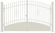 Cancello con serratura elettrica Marmolada in ferro, apertura centrale, L 308.5 x H 180 cm, di colore bianco
