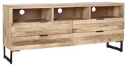 Mobile TV DKD Home Decor Naturale Nero Metallo Legno di mango (150 x 40 x 65 cm)