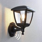 Lanterna da esterni Acelya con sensore Lindby, dimmerabile, Nero, Plastica, Moderno