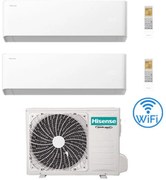 Climatizzatore Condizionatore Hisense Uni HB Wifi R32 Dual Split Inverter 9000 + 12000 BTU con U.E. 2AMW52U4RXC Classe A++/A+