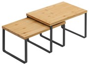 Set da 2 mensole portaoggetti MARGE, nero/marrone