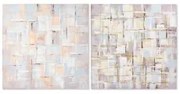 Quadro DKD Home Decor Squares Astratto 100 x 3 x 100 cm Moderno (2 Unità)