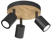 Faretto TULON 3xGU10/8W/230V nero/quercia