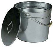 Secchio per cenere con coperchio 15 l cromo lucido