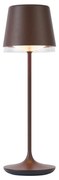 Lampada da tavolo marrone ruggine con LED IP65 ricaricabile con stazione di ricarica - Bass