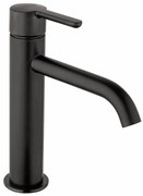 Rubinetto per lavabo a canna media getto laminare cristallino Baleno nero spazzolato JACUZZI RUBINETTERIA