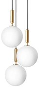 Nuura - Miira 3 Lampadario Large Ottone/Bianco Opale Nuura