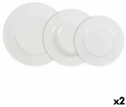 Set di Stoviglie La Mediterránea Aneto Bianco Rotonda 12 Pezzi (2 Unità)