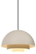 Lampada a sospensione scandinava color crema con interno bianco - Loes