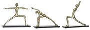 Statua Decorativa DKD Home Decor 33 x 10 x 35 cm Nero Dorato Indiano Yoga (3 Unità)