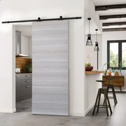 Porta scorrevole reversibile Corn in mdf grigio, L 92.5 x H 211.5 cm, con binario Retro