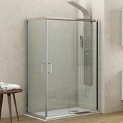 Kamalu - box doccia angolare 120x80 altezza 180 cm vetro trasparente k410