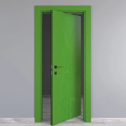 Porta tamburata rototraslante Blades Green verde L 70 x H 210 cm destra