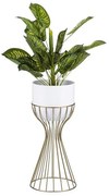 Vaso da fiori in metallo LOFT 46x20 cm oro/bianco