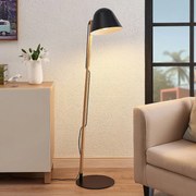 Lindby Tetja lampada da terra con legno, nero