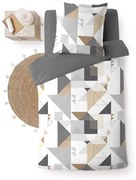 Biancheria da letto bianca/grigia in microfibra per letto singolo 140x200 cm Trigone – douceur d'intérieur