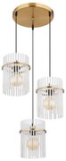 Globo 15698-3HRM - Lampadario a sospensione con filo GORLEY 3xE27/60W/230V diametro 47 cm oro