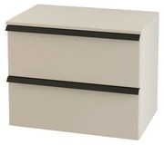 Mobile da bagno sospeso sotto lavabo Rodi L 70 x H 57 x P 46 cm beige laccato opaco, 2 cassetti BADEN HAUS