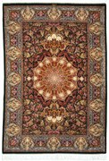 Sandjan Tappeto 200 x 140 Nero (Iran) Annodato A Mano