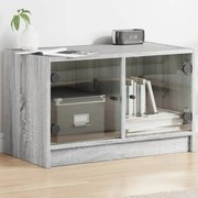 Mobile porta tv con ante in vetro grigio sonoma 68x37x42 cm