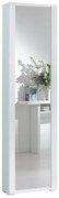 Scarpiera a specchio  1 anta doppia profondità L 50 x H 182 x P 31 cm 18 paia, bianco