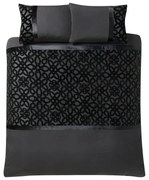 Set copripiumino e federa nero in velluto per letto matrimoniale e per letto esteso 230x220 cm Lattice Cut – Catherine Lansfield