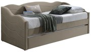 Letto divano a scomparsa 2 x 90 x 190 cm Velluto Beige - LENVIA