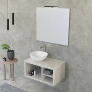 Mobile bagno sospeso 80 cm grigio nuvola Master lavabo 40 e specchio