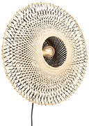 Lampada da parete orientale in rattan 50 cm con spina - Rina