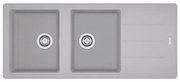 Lavello integrato 2 vasche in alluminio argento FRANKE Boston L 50 x L 116 cm