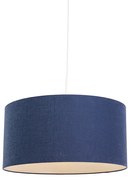 Lampada a sospensione bianca paralume blu antico 50 cm - COMBI 1