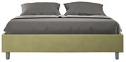 Letto contenitore da 160x190 in microfibra tč verde Azelia