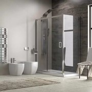 Kamalu - Box doccia 120x80 cm alto 180cm vetro trasparente  K410NS