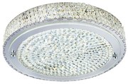 Plafoniera Contemporanea Florida Acciaio Cromo Vetro Grigio Led 22,8W 4000K