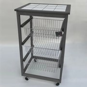 Carrello da cucina portafrutta con 3 cestelli senza base GRIGIO