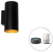 Lampada da parete intelligente nera con oro 2 luci incluso Wifi GU10 - Sab