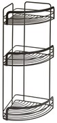 Mensola angolare nera a tre livelli per il bagno Origin - Metaltex